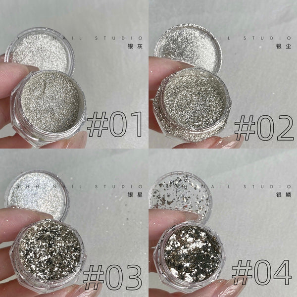 YHH Chrome Powder--Silver Glitter Series 纯银系列