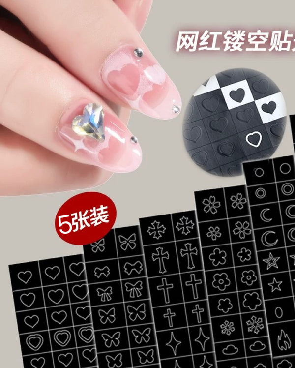 Nail Hollow Stickers 5-pack 镂空贴纸