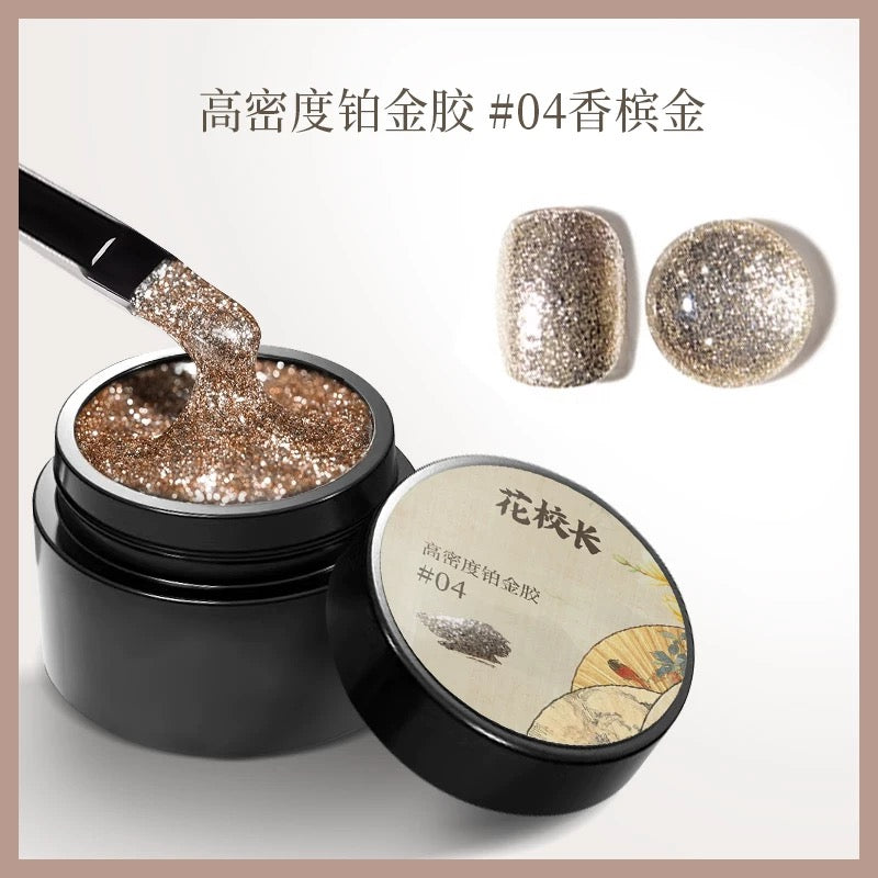 Principal Flower Platinum Glitter Painted Gel 高密度铂金胶 6Colors
