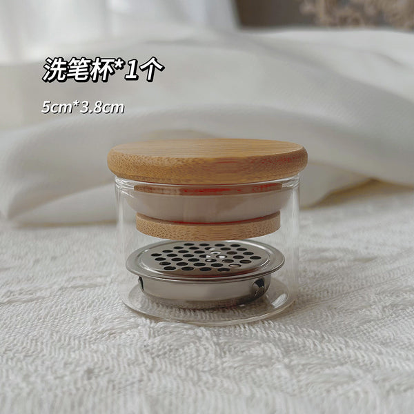 Nail brush washing cup