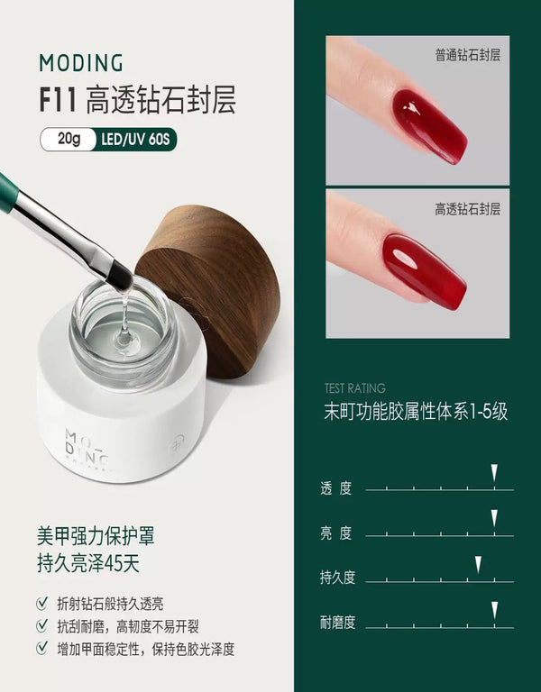 Moding F11 Super Bright Gel Top Coat 末町F11高透钻石封层胶 20g